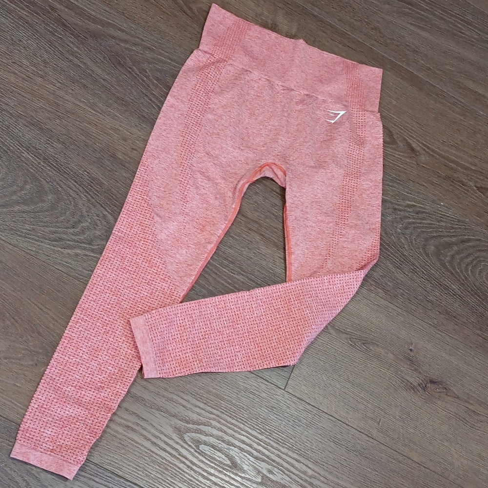 GYMSHARK VITAL SEAMLESS ORANGE LEGGINGS.    #5768